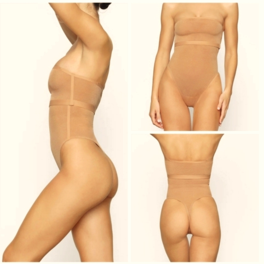 Skims mesh Sheer Sculpt High-waisted Thong - Sienna